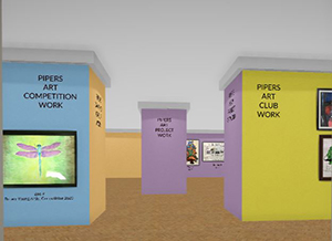Students' work displayed in virtual art gallery