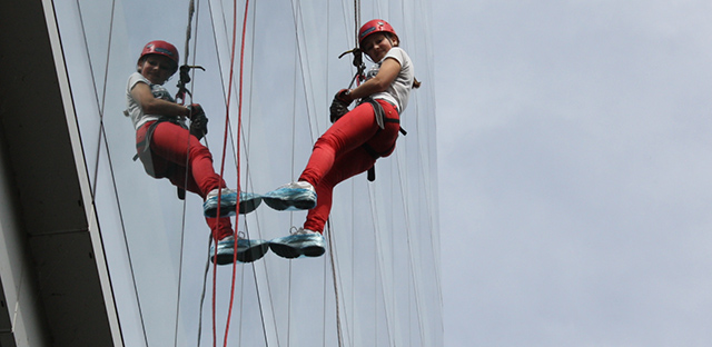 Abseiling for World Challenge